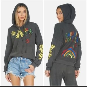 Lauren Moshi Gray Hoodie with Colorful Graphics